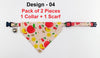 Apple Pattern Cat Pet Kitten Hand Made Fabric Bow, Scarf Neck Collar with Bell