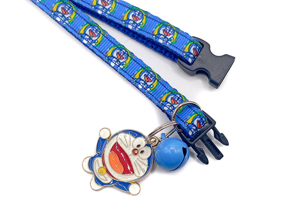 Doraemon Pendant Cat Kitten Neck Collar Black Buckle with Bell