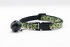 Camouflage Pattern Quick Release Black Buckle and Big Bell Hand Made Cat Kitten Adjustable Neck Collar
