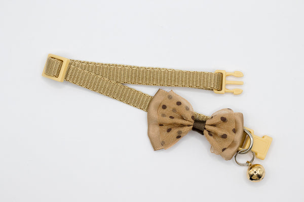 Polka Dots Bow Style Cat Kitten Neck Collar With Bell
