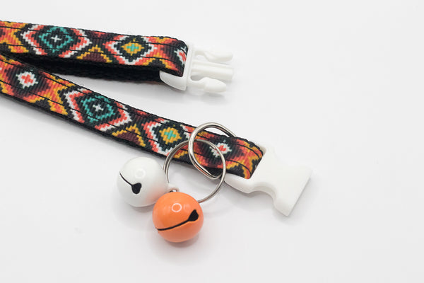 Pet Cat Kitten Hand Made Neck Collar with Double Bell