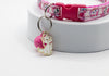 White Cat Pendant Cute Kitten Neck Collar with Pink Bell