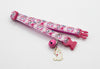 White Cat Pendant Cute Kitten Neck Collar with Pink Bell