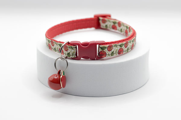 Apple Pendant with Cat Kitten Adjustable Neck Collar And Small Bell