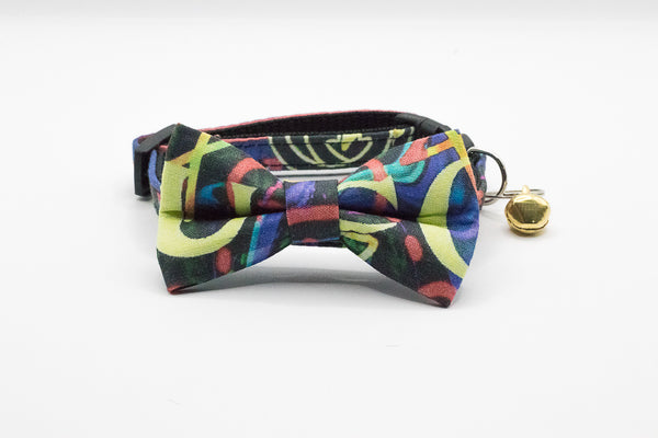 Cat Kitten Scarf Hand Made Bow Neck Collar With Golden Bell