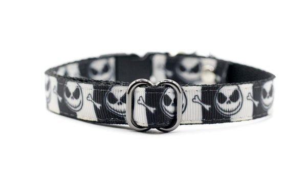 Premium Quality Nylon Neck Collar For Cat Kitten Black Skellington Cartoon Bell