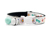 Premium Quality Nylon Summer Print Cat Kitten Pet Neck Collar with Double Bell