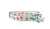 Premium Quality Nylon Summer Print Cat Kitten Pet Neck Collar with Double Bell