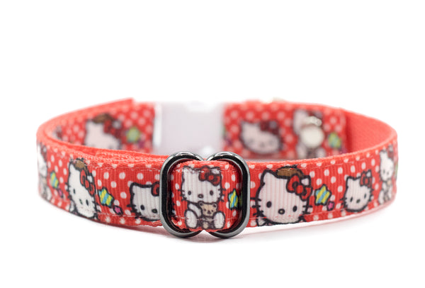 Premium Quality Nylon Pet Cat Kitten Printed Neck Collar with Heart Pendant