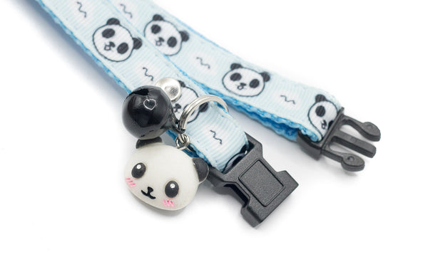 Cat Kitten Pet Neck Collar Panda Face Pendant Premium Quality Nylon with Bell