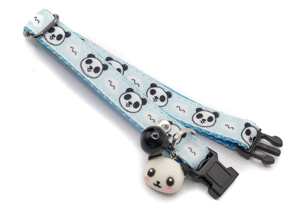 Cat Kitten Pet Neck Collar Panda Face Pendant Premium Quality Nylon with Bell