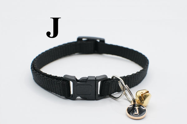 Cat Kitten Neck Collar with Bell and Alphabet Pendant