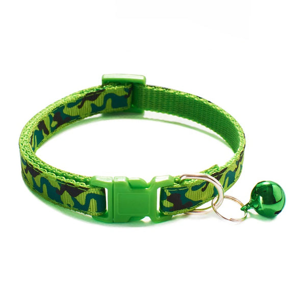 Camouflage Cat Kitten Neck Collar with Bell
