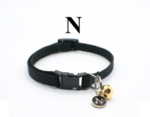 Cat Kitten Neck Collar with Bell and Alphabet Pendant