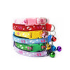Pet Kitten Cat Adjustable Foot Print Nylon Regular Neck Collar With Bell
