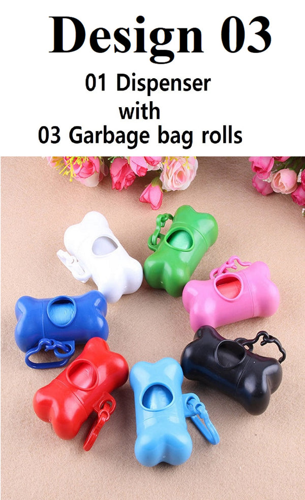 Baby and Pets Poo Dispenser Garbage Bags Disposal Bone and Capsule Shape Box With Roll