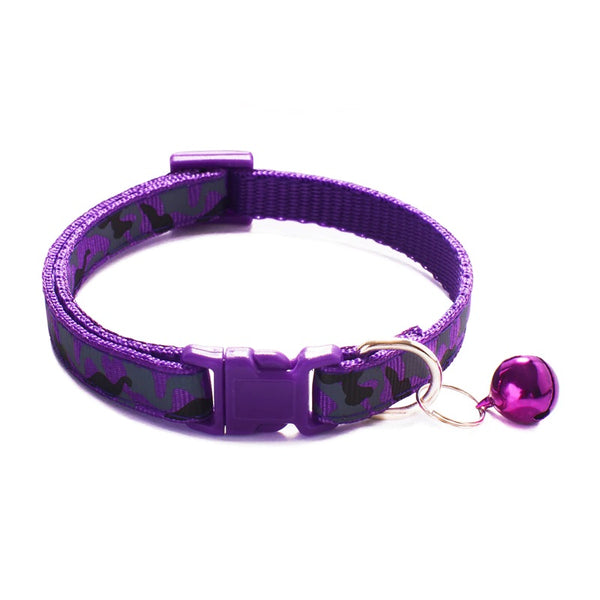 Camouflage Cat Kitten Neck Collar with Bell