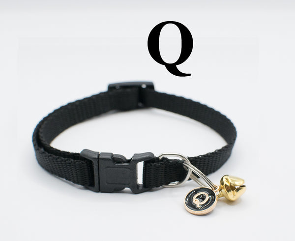 Cat Kitten Neck Collar with Bell and Alphabet Pendant