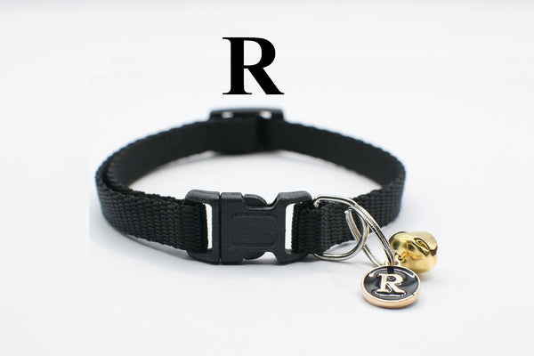 Cat Kitten Neck Collar with Bell and Alphabet Pendant
