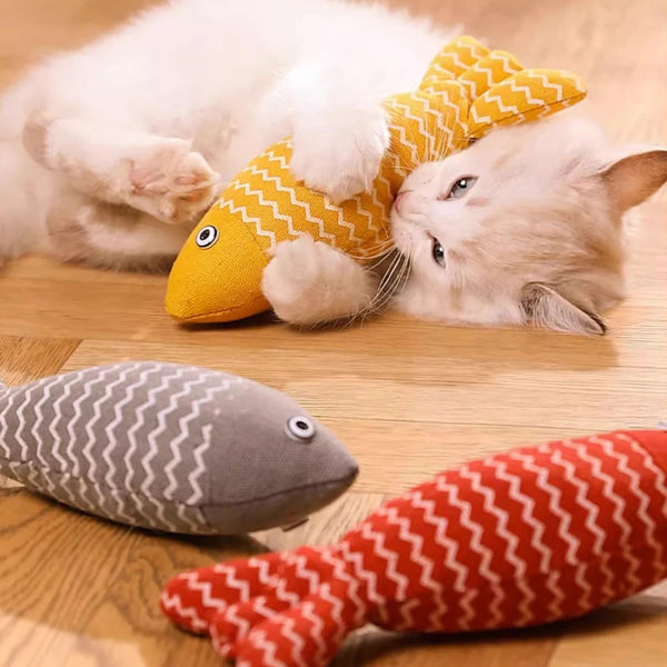 Fish Catnip Pillow Kitten Chewing Toy Claws Cat Thumb Bite Mint