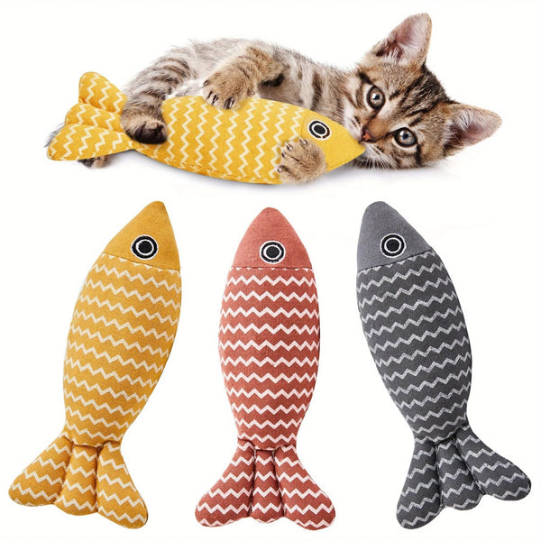 Fish Catnip Pillow Kitten Chewing Toy Claws Cat Thumb Bite Mint