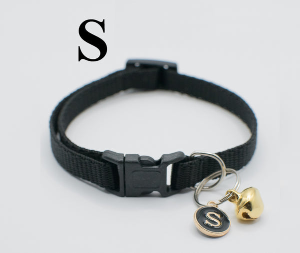 Cat Kitten Neck Collar with Bell and Alphabet Pendant
