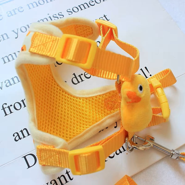 Pet Cat Dog Puppy Nylon Mesh Elephant and Duck Face Harness with Leash Strap