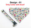 Unicorn Printed Cat Pet Kitten Hand Made Fabric Scarf Neck Collar with Silver Bell