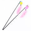 Elastic Rope Feather Furry Ball Cat Kitten Plastic Teaser Stick Toy