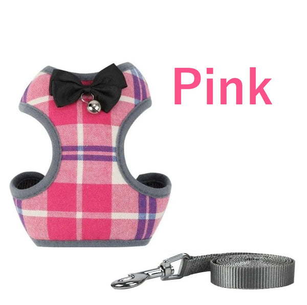 Pet Cat Dog Puppy Nylon Mesh Harness with Leash Strap