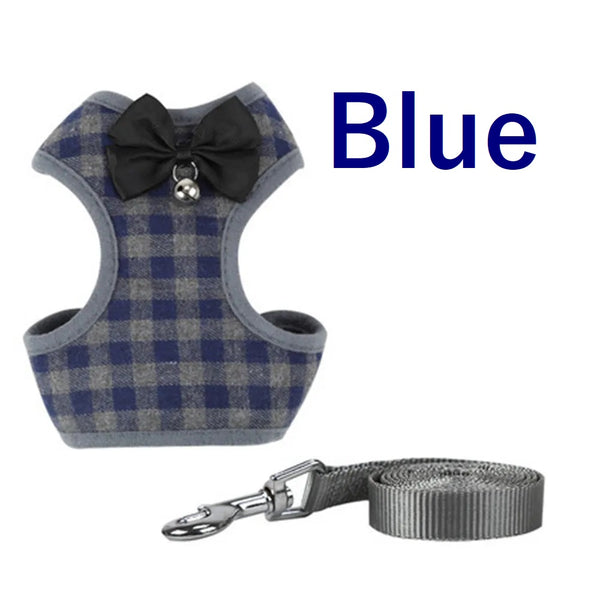 Pet Cat Dog Puppy Nylon Mesh Harness with Leash Strap