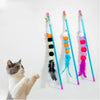 Furry Balls Cat Plastic Teaser Stick with Elastic Rope Kitten Toy