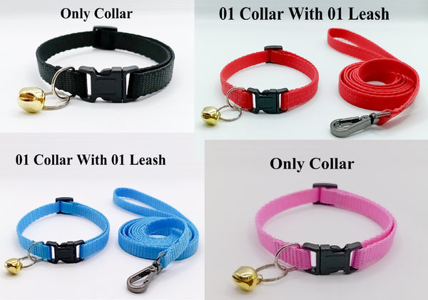 Pet Cat Kitten Leash Adjustable Neck Collar with Golden Bell