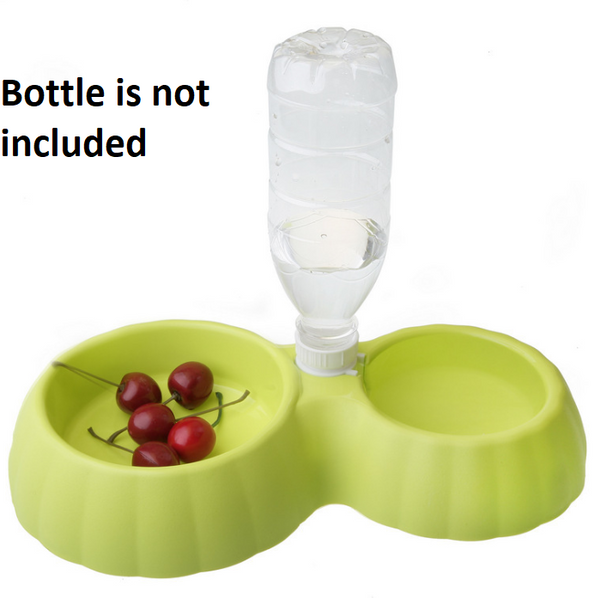 Dual Food Water Dispenser Pet Bowl