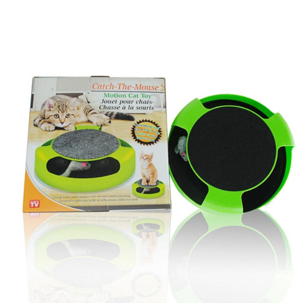 Pet Crazy Training Funny Toy For Cat Mouse Chaser Round Play with Scratch Post