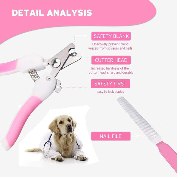 Stainless Steel Cat Dog Pets Nail Cutter with Filer Care Scissors Clippers