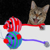 2pcs Pet Cartoon Mouse Cat Kitten Nylon Rope Ball Toy