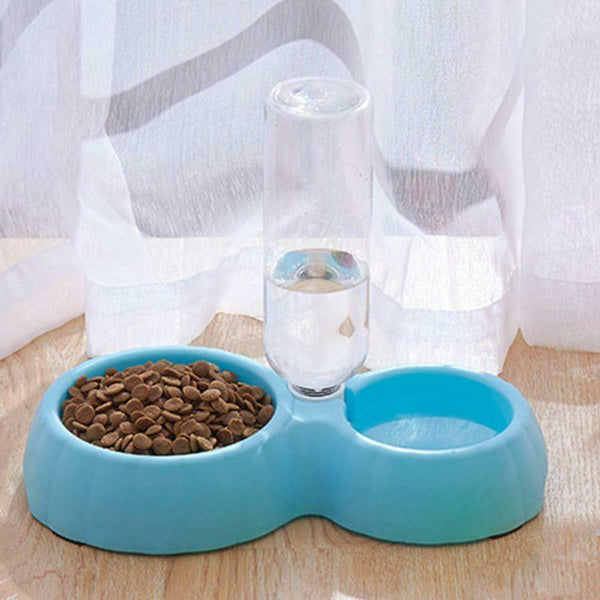 Dual Food Water Dispenser Pet Bowl