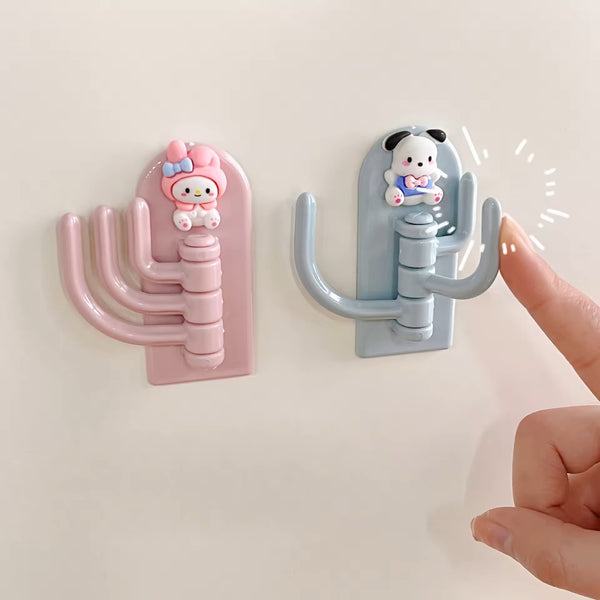 Cartoon Self Adhesive Hooks Door Kitchen Tile Bath Keys Holder Home Organizers