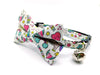 Unicorn Printed Cat Pet Kitten Hand Made Fabric Bow Neck Collar with Silver Bell