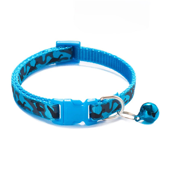 Camouflage Cat Kitten Neck Collar with Bell