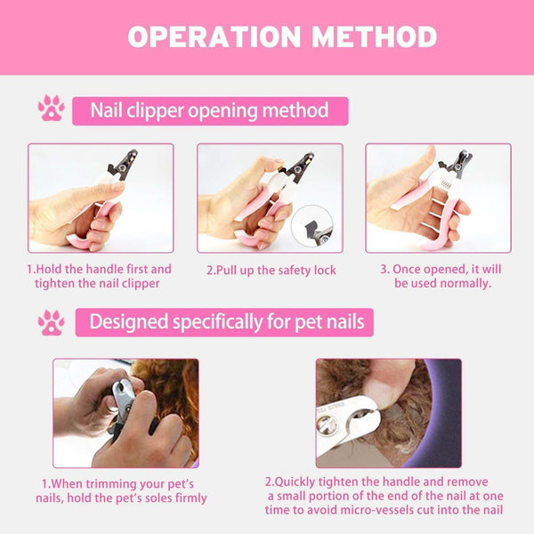 Stainless Steel Cat Dog Pets Nail Cutter with Filer Care Scissors Clippers
