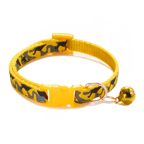 Camouflage Cat Kitten Neck Collar with Bell