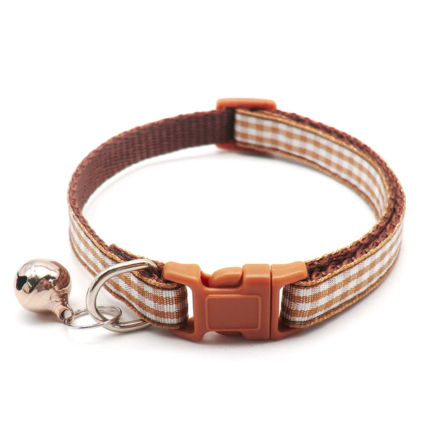 Polyester Adjustable Pet Cat Kitten Nylon Neck Collar With Regular Bell