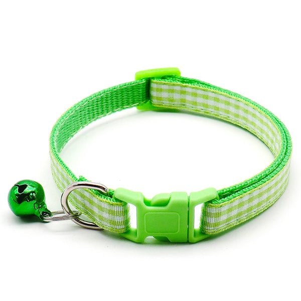 Polyester Adjustable Pet Cat Kitten Nylon Neck Collar With Regular Bell