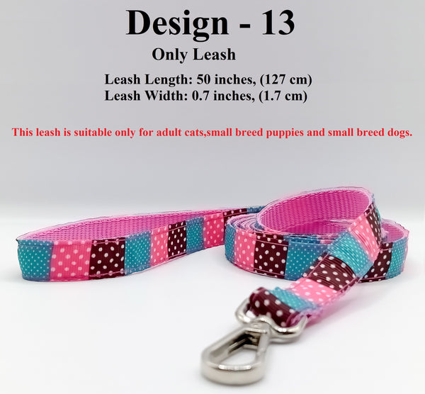 Small Breed Cats Puppies Dogs Pet Hand Made Leash with Quick Release Stainless Steel Hook 