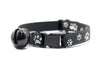 Premium Quality Nylon Cat Kitten Neck Collar Paw Pattern with Big Bell