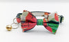Cat Pet Kitten Nylon Hand Made Fabric Bow Neck Collar with Bell