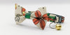 Floral Nylon Hand Made Bow Neck Collar with Bell Kitten Fabric Cat