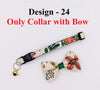 Floral Nylon Hand Made Bow Neck Collar with Bell Kitten Fabric Cat 
